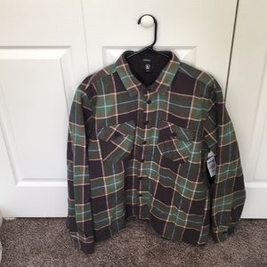 Large dark green Volcom button down